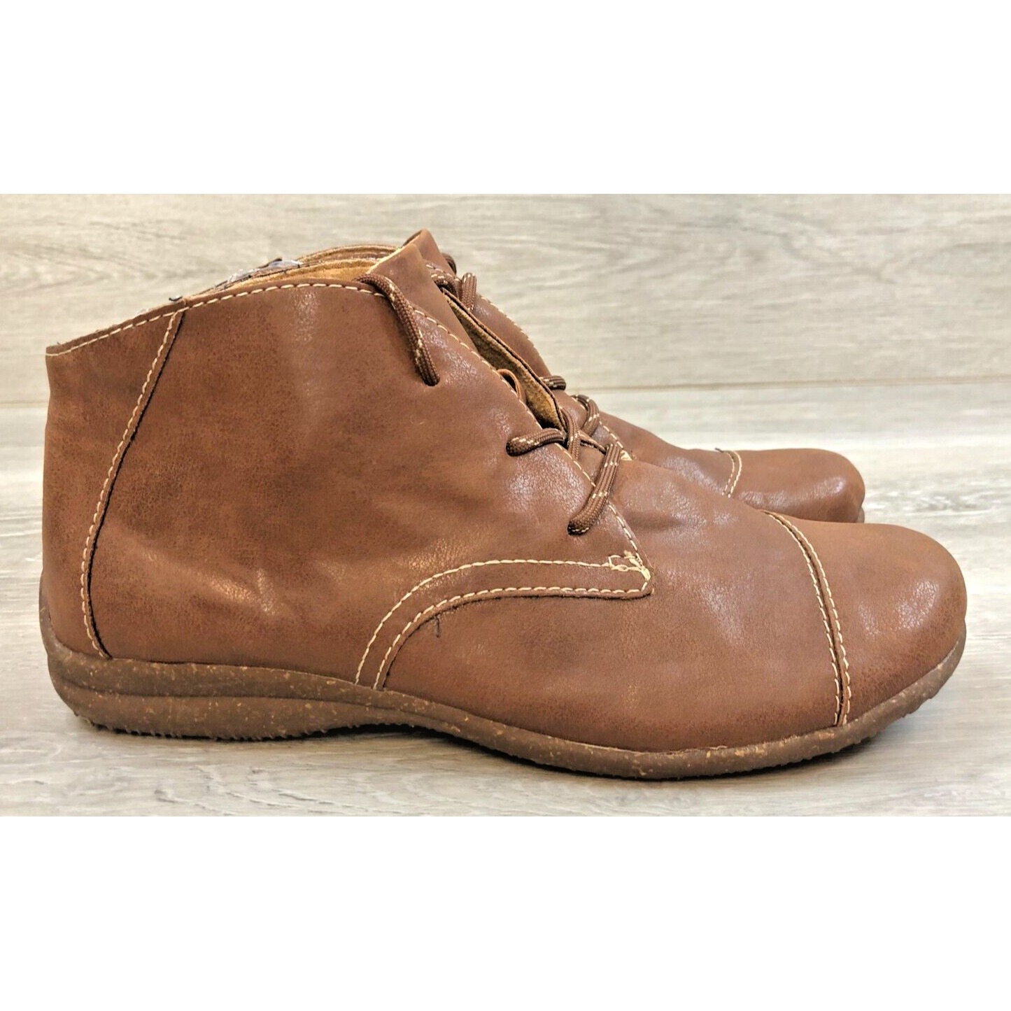 B.O.C Sabelle Women's Boot 9.5 Brown Leather Lace-Up Ankle Chukka Bootie Shoes